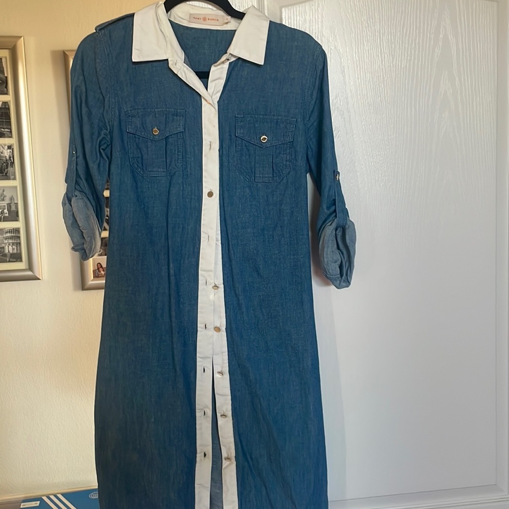 Tory Burch long sleeve denim dress